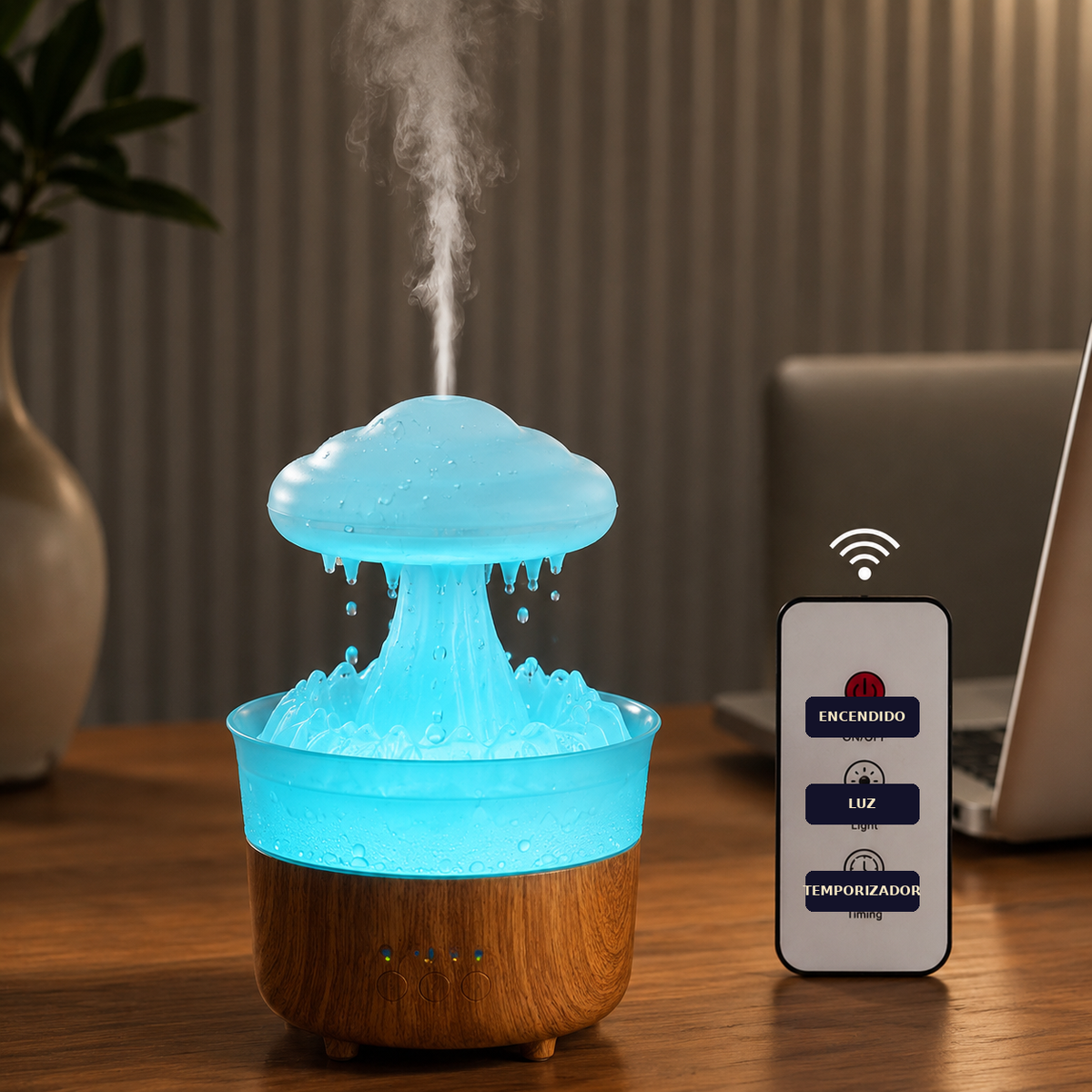 Rain Cloud Humidifier — Nube de Lluvia con Luz LED 7 Colores + Aceites Esenciales 💧